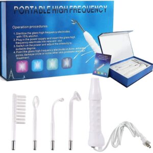 High Frequency Facial Machine, 4 in 1 Electrode Wand Portable Handheld High Frequency Beauty Device for Face Neck and Hair