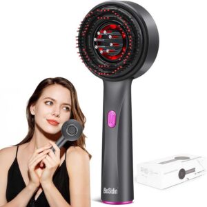 BoSidin Portable Electric Vibration Massage Comb Cordless Scalp Oil Applicator and Hair Follicle Massager for Hair Growth and Anti-Hair Loss