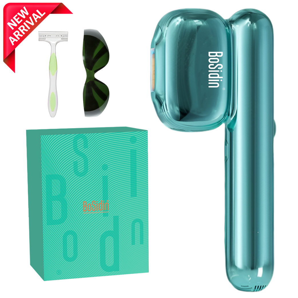 New Exclusive! BoSidin IPL Ultra-light Hair Removal Device with Full Light Wave Technology, Unlimited Flashes and Sapphire Ice Cooling System - D-T005