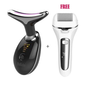 Combo Offer: Face Neck Lifting and Tightening Massager Anti-Aging Device plus Free Electric Feet Callus Remover