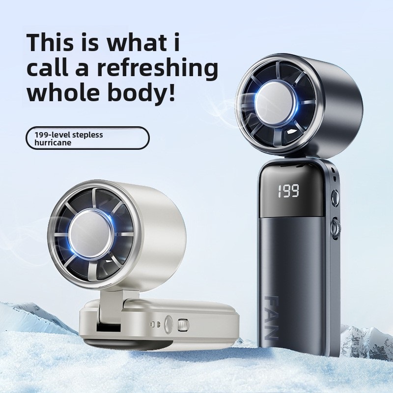5-in-1 Ultimate Portable Turbo Fan, 199 Speeds, Foldable & Ultra-Silent with Free Lanyard - Image 2