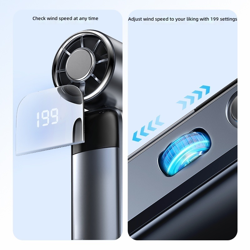 5-in-1 Ultimate Portable Turbo Fan, 199 Speeds, Foldable & Ultra-Silent with Free Lanyard - Image 5