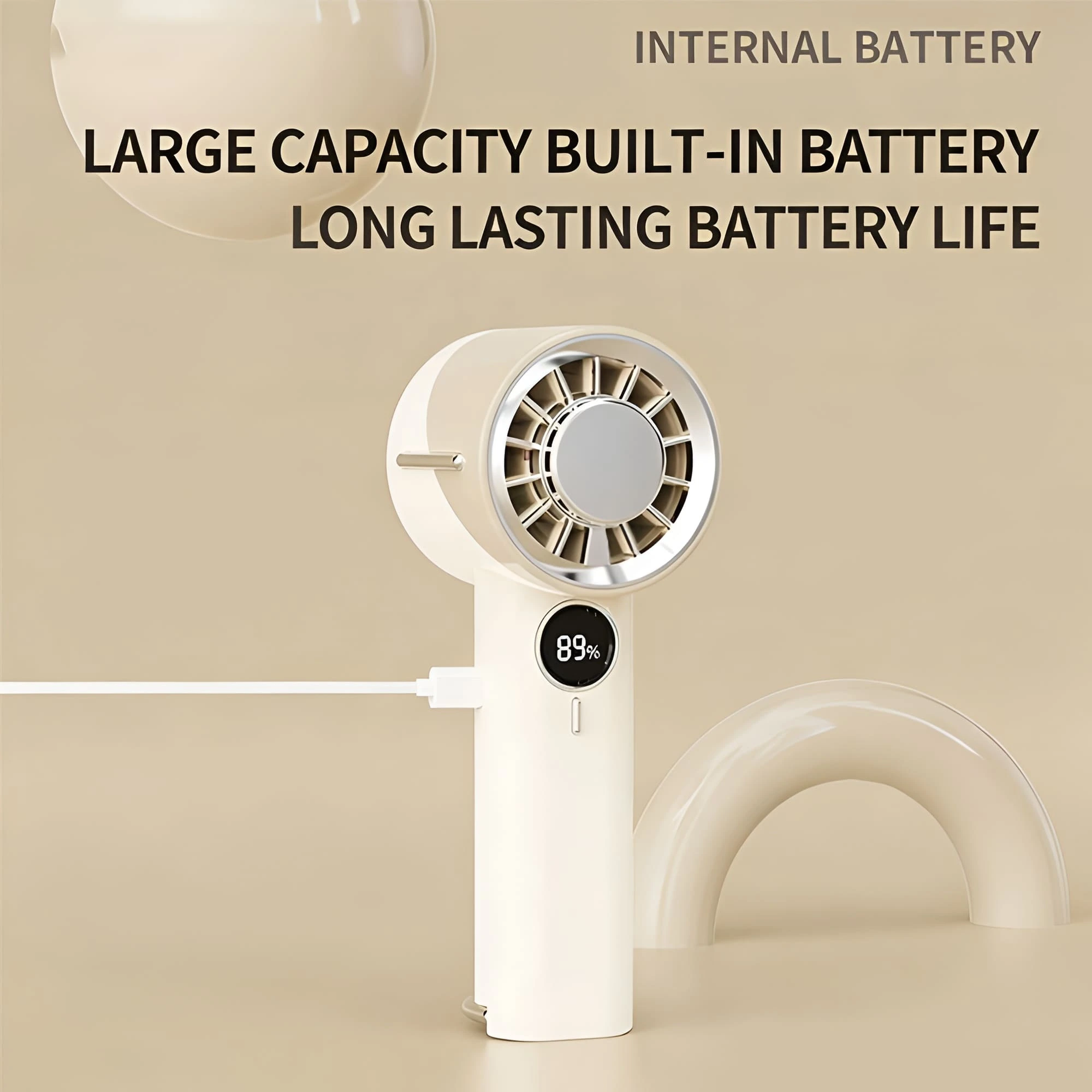 Handheld Fan Portable, High-Speed Personal Fan with 1-100 Speed Control & Battery Display, USB Rechargeable Small Turbo Fan for Makeup, Travel Essentials, Commuting - Image 4